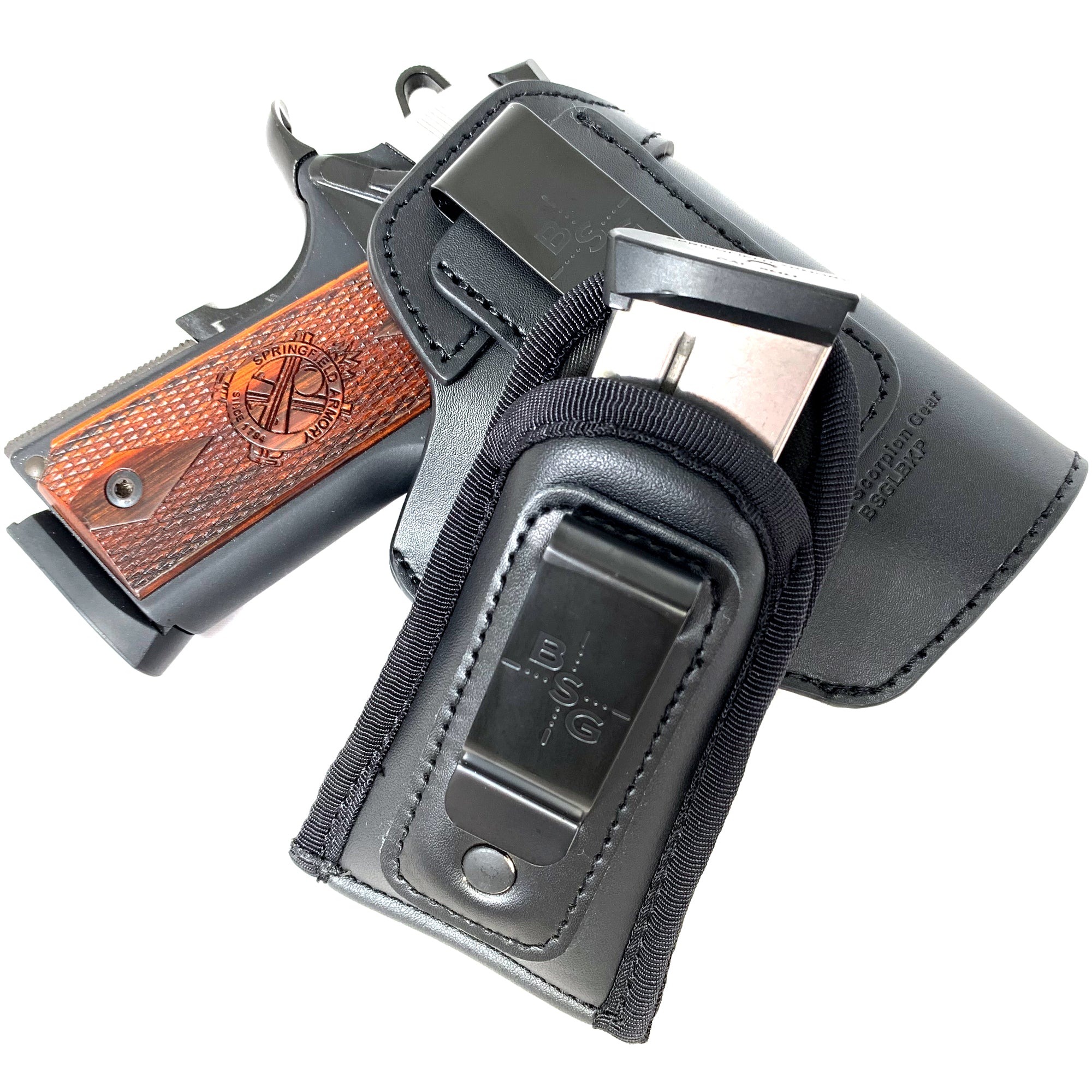 Black Leather Multigun Holster w/ Mag Pouch