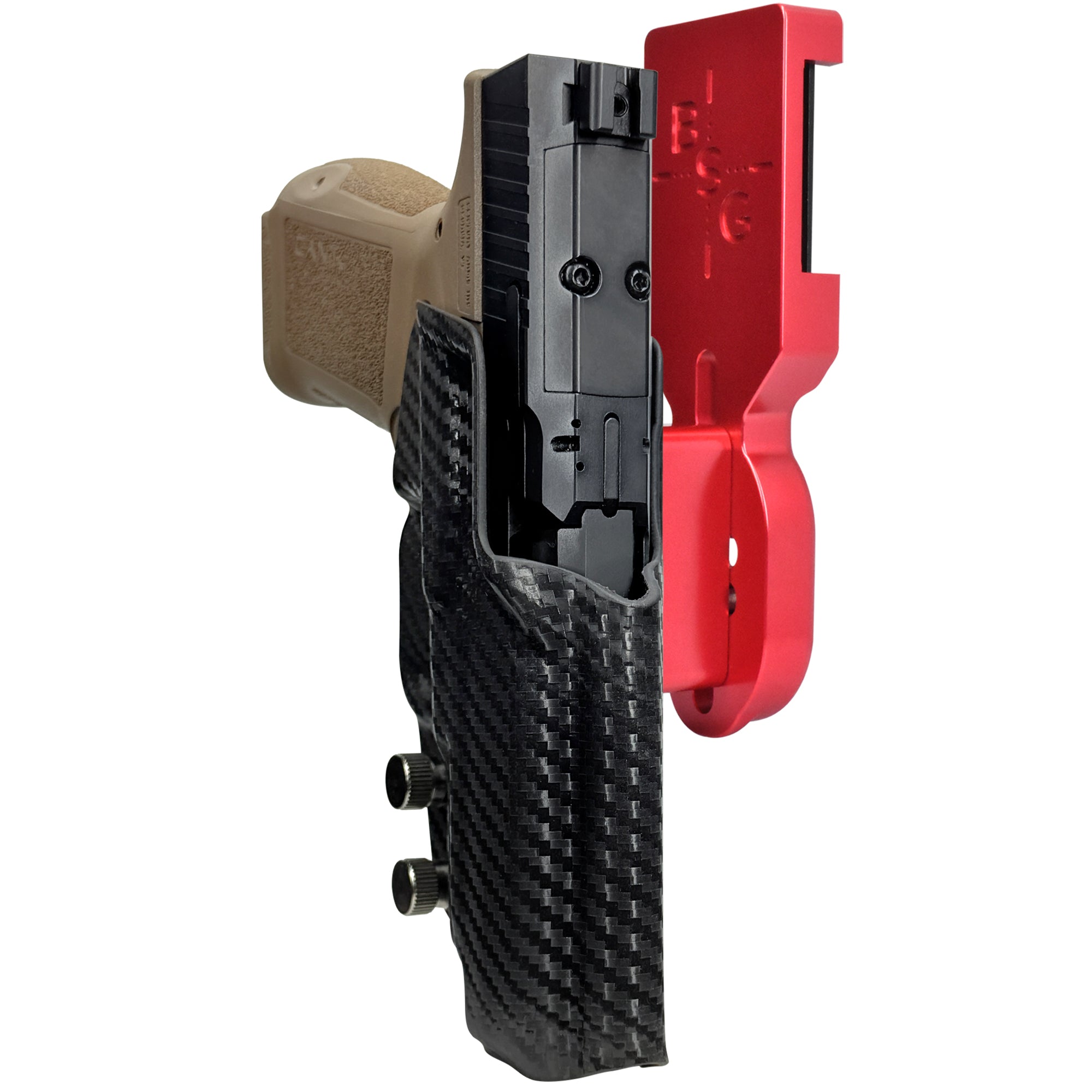 Canik METE MC9LS Pro Heavy Duty Competition Holster in Red / Carbon Fiber