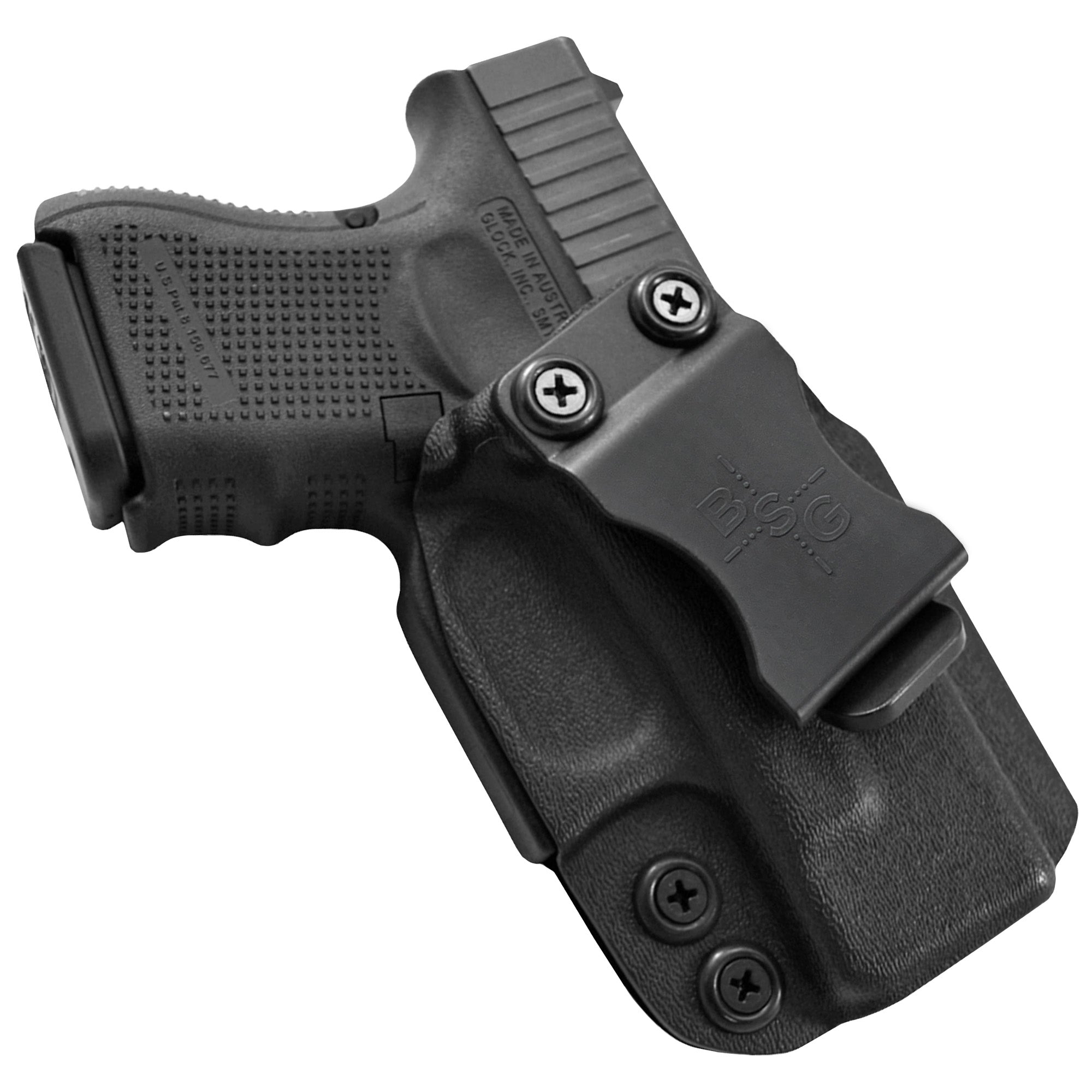 Glock 26, 27, 33 (Gen 5) Inside the Waistband Holster in Black - Front