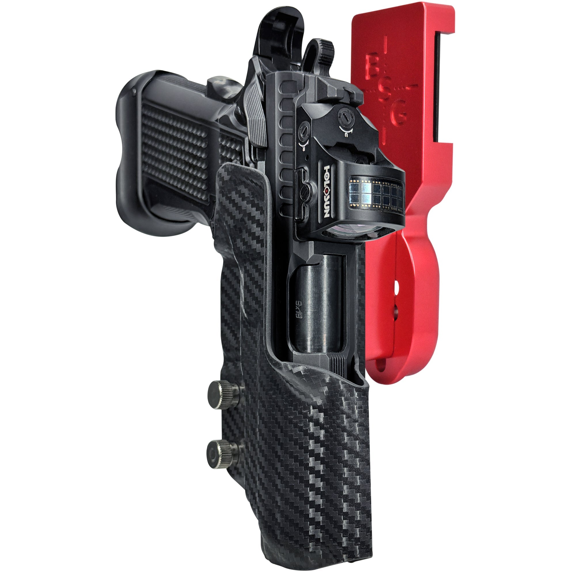 Fusion Firearms XP Pro Pro Heavy Duty Competition Holster in Red / Carbon Fiber