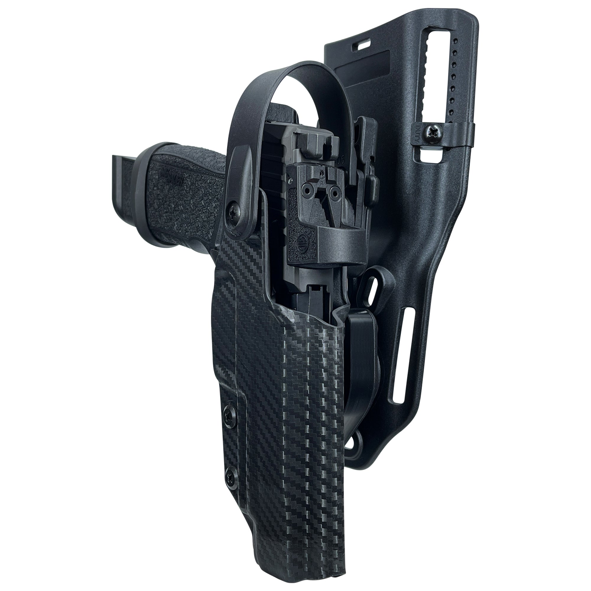 Level II Duty Drop and Offset Holster for Sig Sauer P365 Fuse in Carbon Fiber