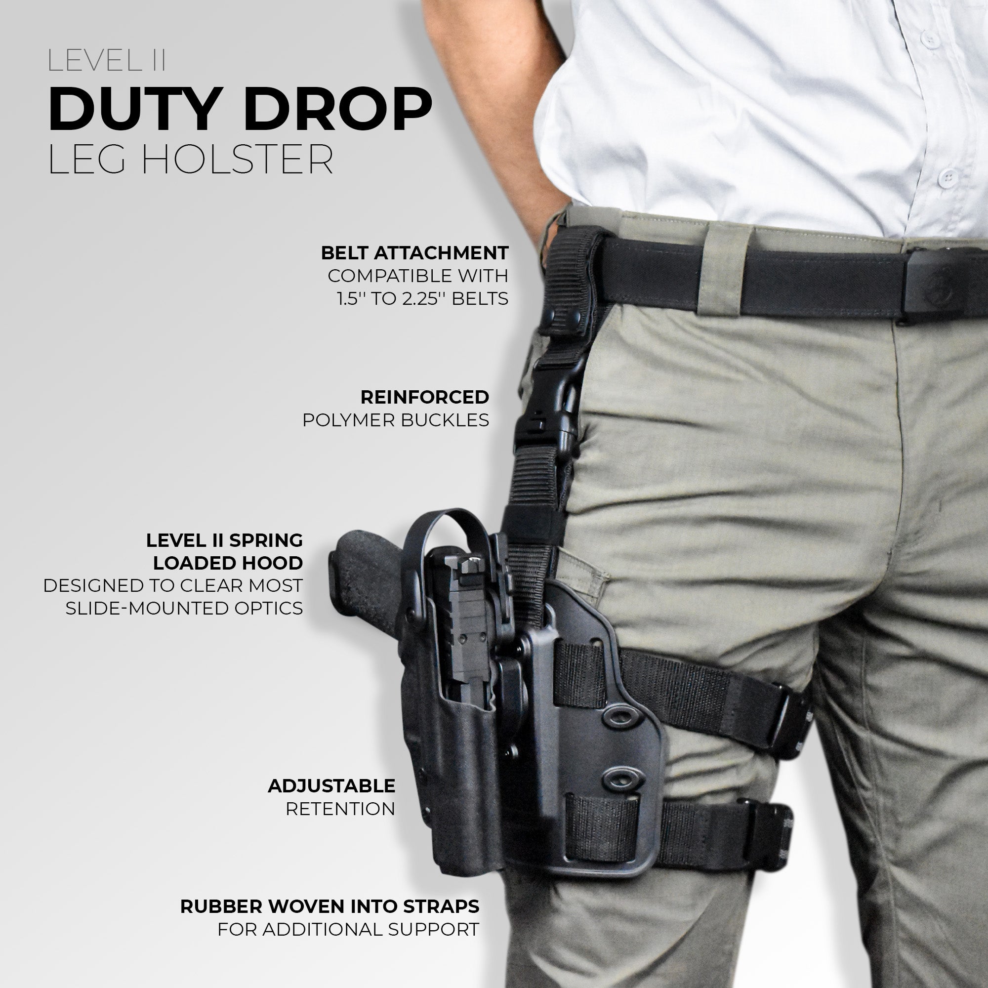 Glock 17, 22, 44, 45 Level II Duty Drop Leg Holster