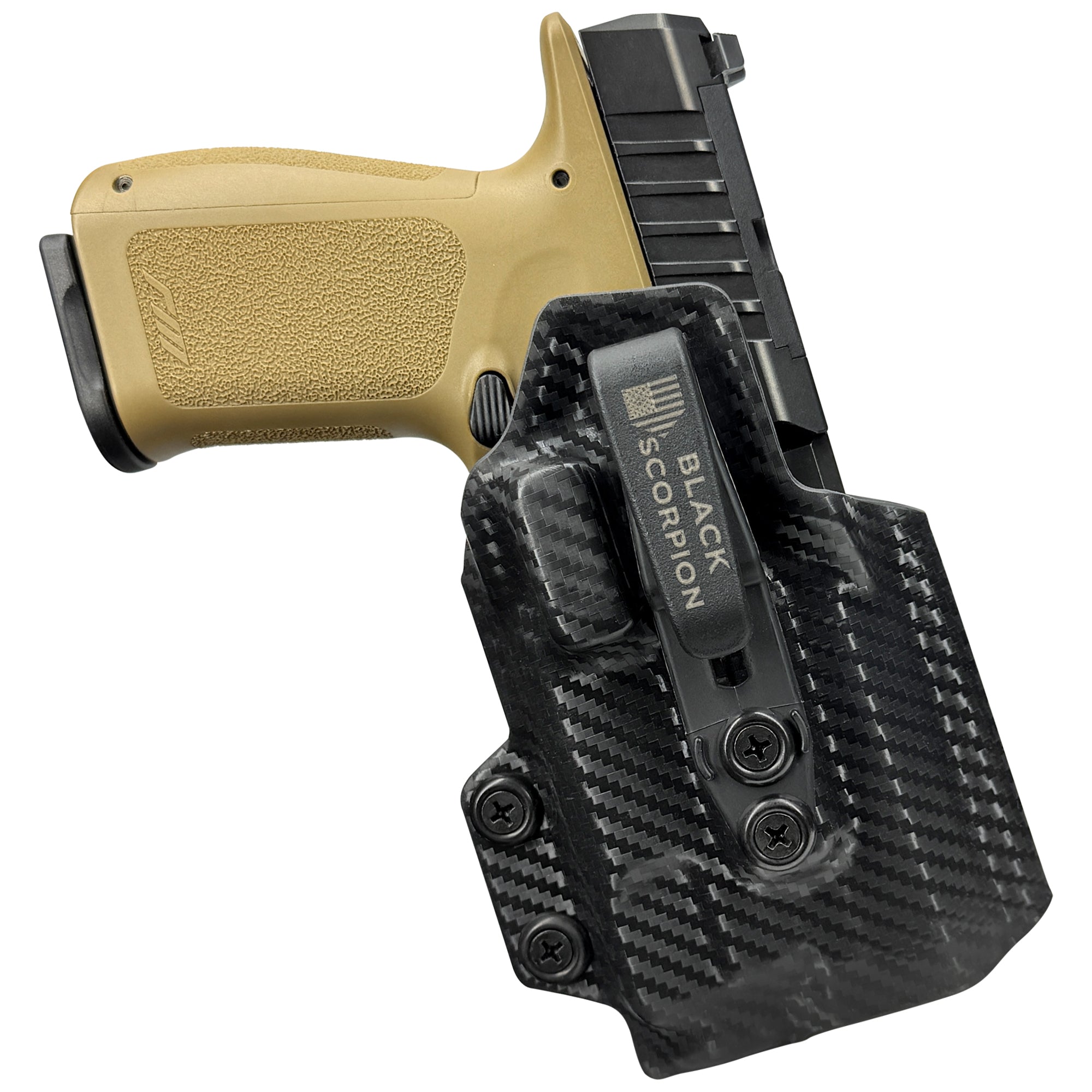 Rost Martin RM1C TLR7X Holster IWB Belt Wing Tuckable in Carbon Fiber - Front