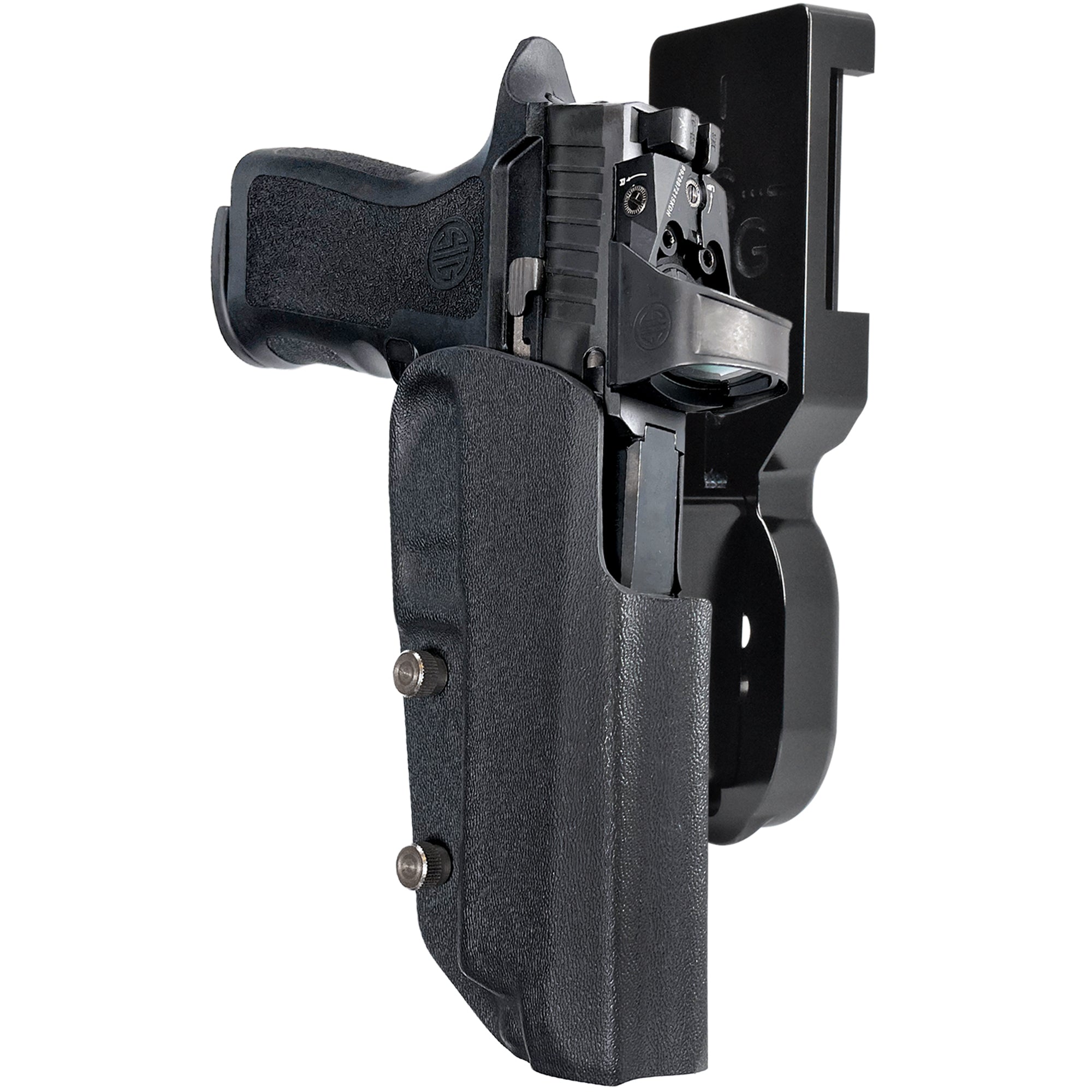 Sig Sauer P320 Full Size w/ Align Tactical Thumb Rest and Mag Release Pro Heavy Duty Competition Holster