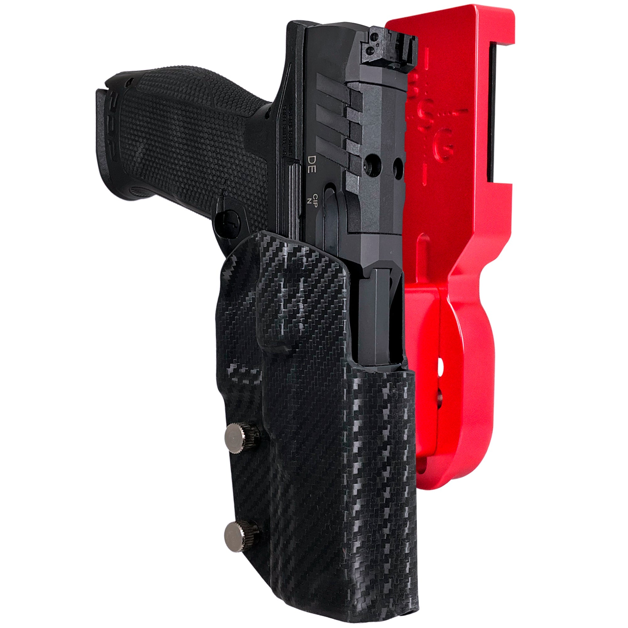 Walther PDP 5'' Pro Heavy Duty Competition Holster in Red / Carbon Fiber